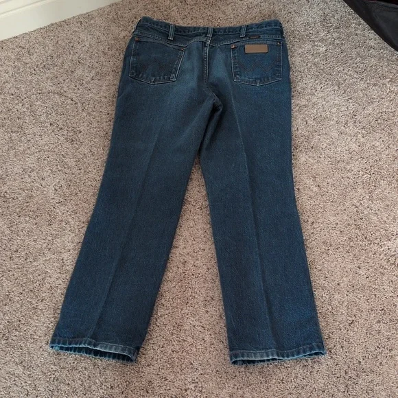 Wrangler Men's Dark Blue Straight Jeans 38 X 30 - Picture 3 of 5